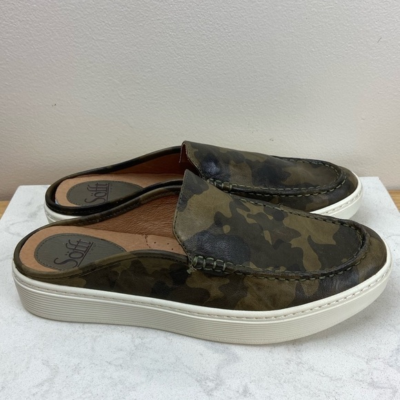 NWOT SOFFT Somers Moc Camo Slip On Sneaker Mules Leather - Picture 9 of 13
